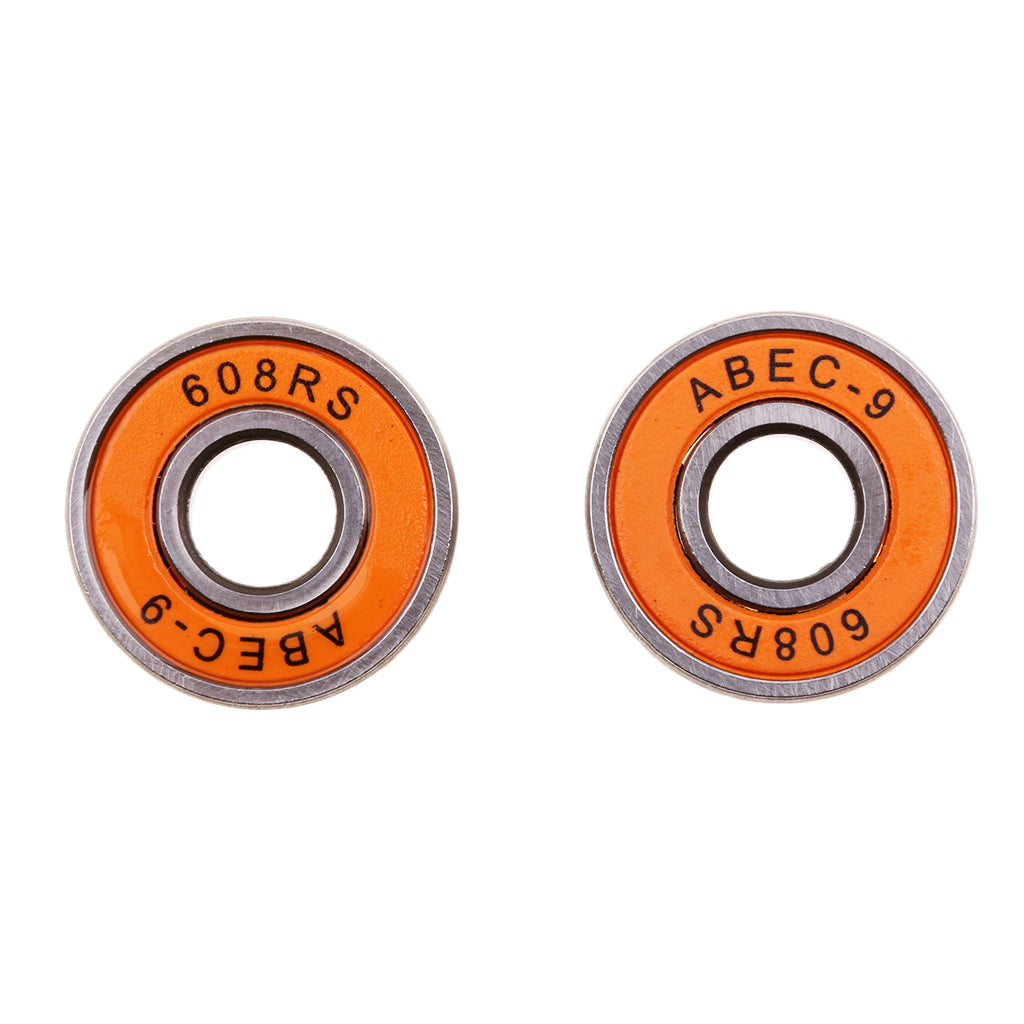 60 Pieces ABEC-9 608RS Roller Skate Wheel Bearings Seal Ball Bearings Orange