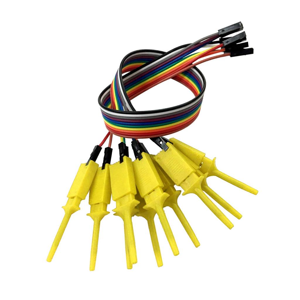 10 Pieces Logic Analyzer Cable Probe Test Hook Clip Line Yellow