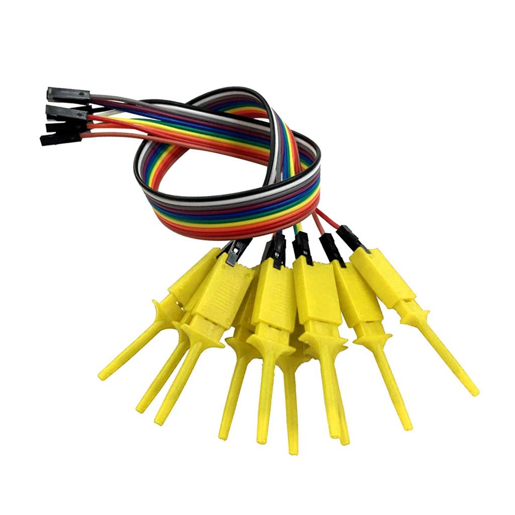 10 Pieces Logic Analyzer Cable Probe Test Hook Clip Line Yellow