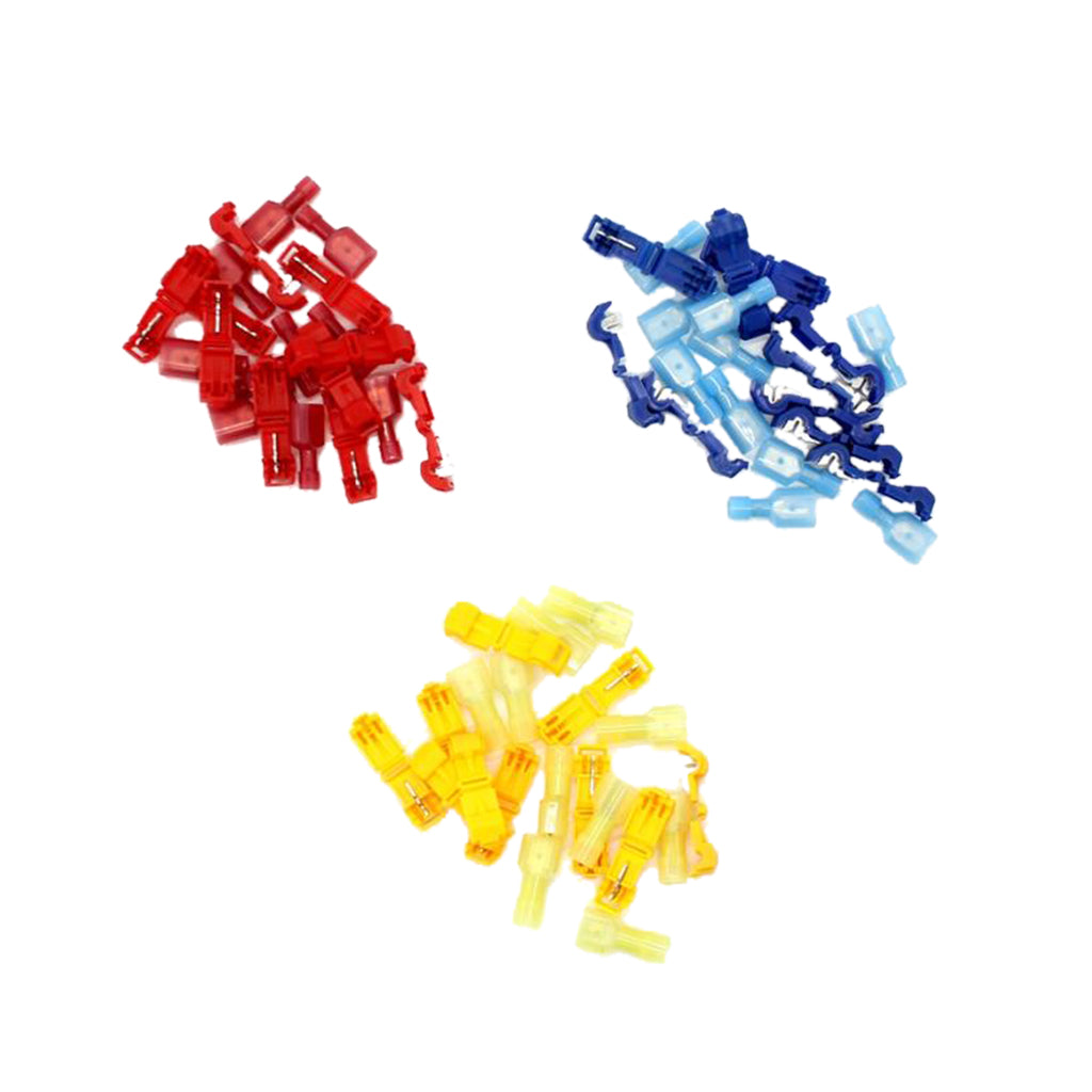 30 T-Taps/Male Insulated Wire Terminal Connector Combo Set 14-16 10-12 18-22