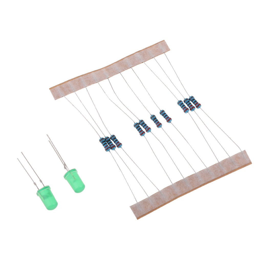 20 Pieces LED Light 5MM 220 Ohm Resistor for Raspberry Pi MCU Green