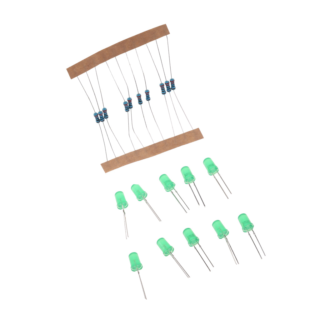 20 Pieces LED Light 5MM 220 Ohm Resistor for Raspberry Pi MCU Green