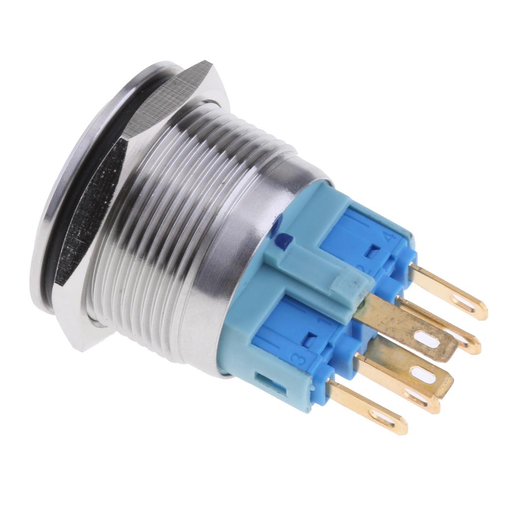 22mm 1NO1NC Stainless Steel 12V LED Momentary Push Button Switch 22mm Blue