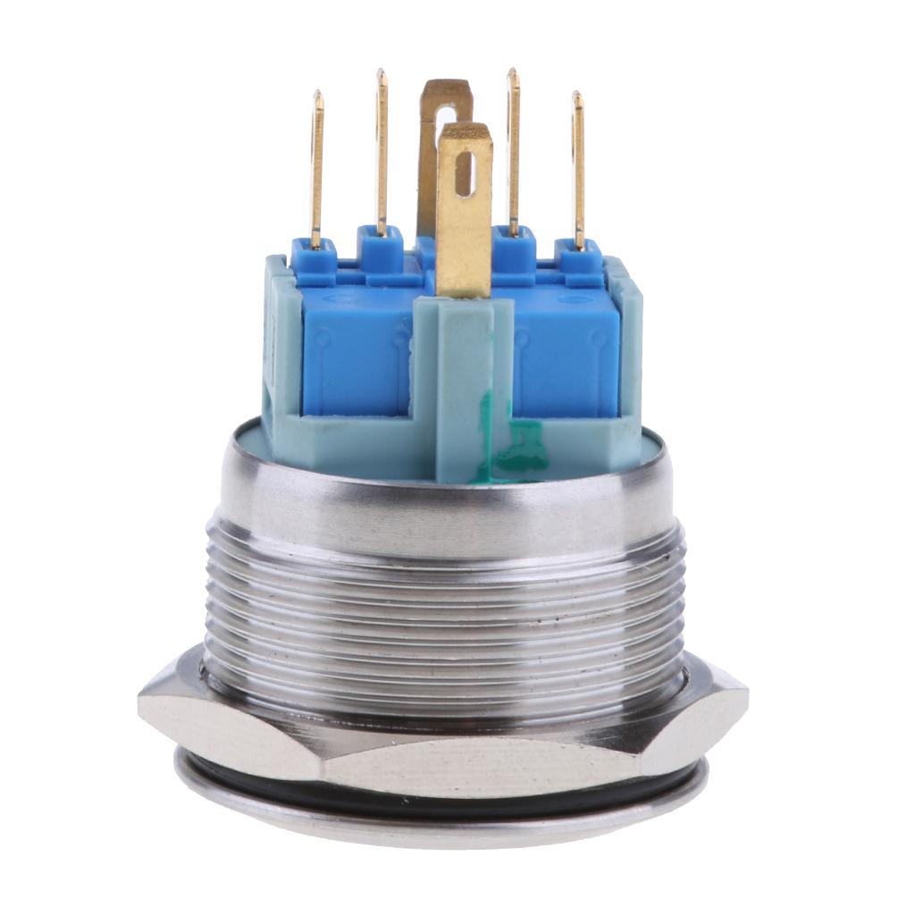 25mm 1NO1NC Stainless Steel 12V LED Momentary Push Button Switch 25mm Green