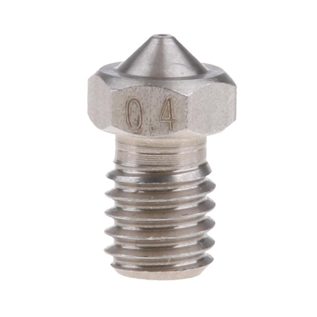 Stainless Steel V5 V6 3D Printer M6 Extruder Nozzle Head 0.4mm for 3mm