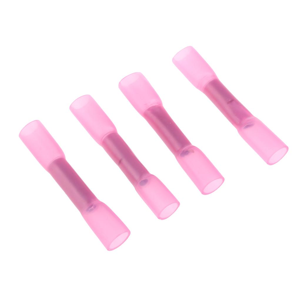 20 Pieces Heat Shrink Butt Crimp Terminals Wire Connectors AWG 22-16 Pink
