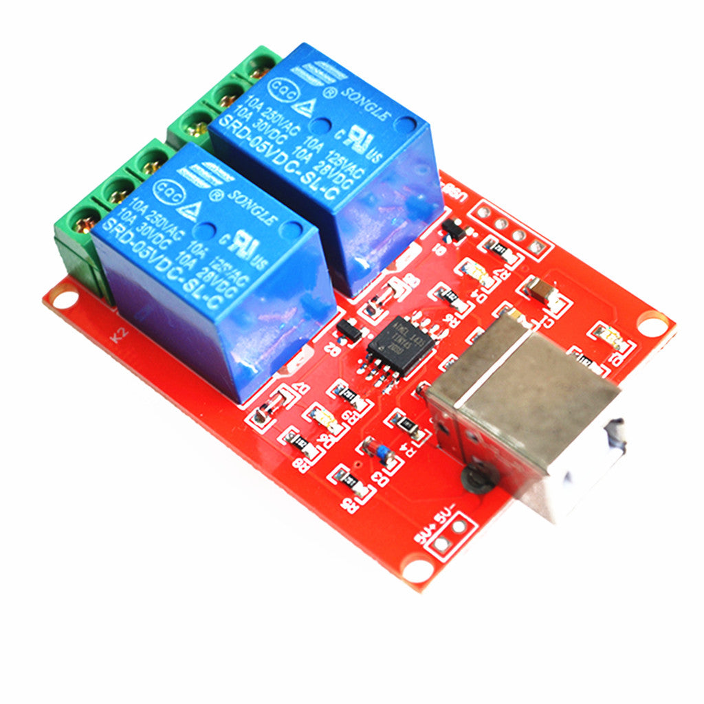 DC 5V 2 Channel Relay Module Drive Free Computer USB Control Switch