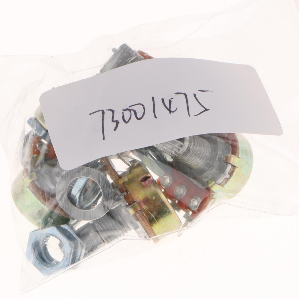5Pc Single Linear 10mm Potentiometer Rotary 3 Pin with Nuts And Washers 10K