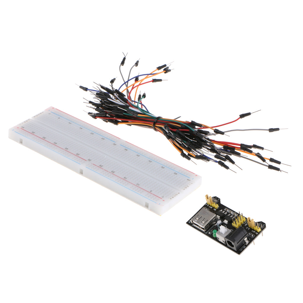 830 Tie Points Solderless Breadboard + Power Supply Module + Jumper Cables