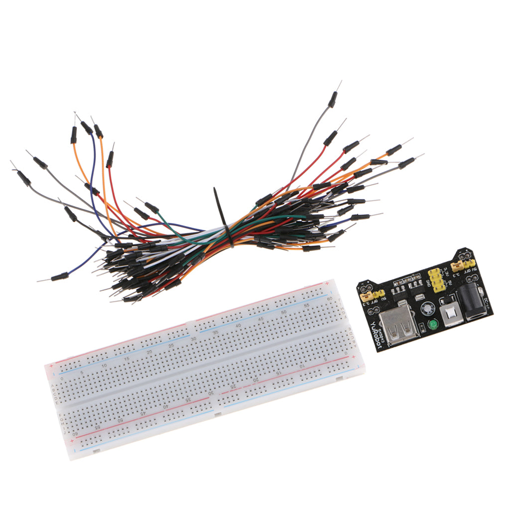 830 Tie Points Solderless Breadboard + Power Supply Module + Jumper Cables
