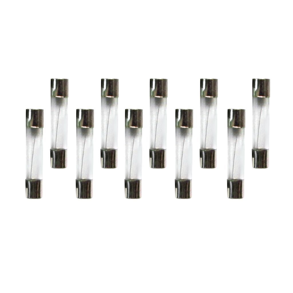 10 Pieces 6mm x 30mm Fast Blow Glass Tube Fuses 20A 250V
