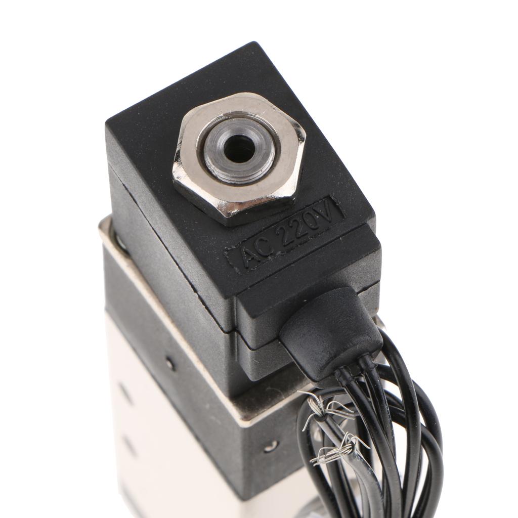 4V110-06 Solenoid Valve 5 Way 2 Position Pneumatic Air 1/8 BSPT Black-220V