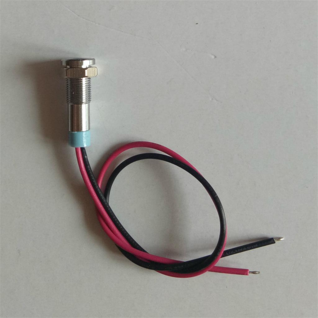 6mm 12V Signal Power Supply LED Metal Indicator Light Lamp Pre-Wired White