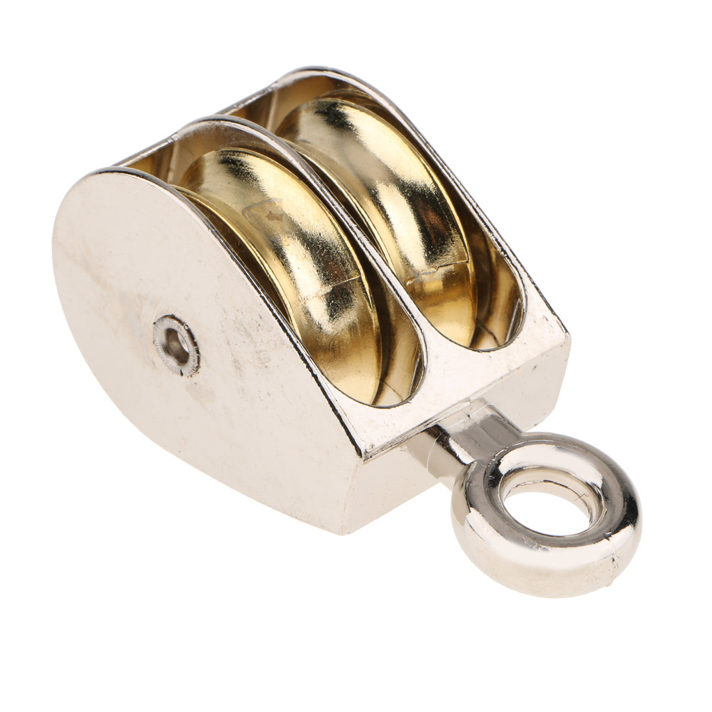 Fixed Eye Pulley Sheave Rigging Hoist Rope Hanging Lifting Double Wheel 40mm
