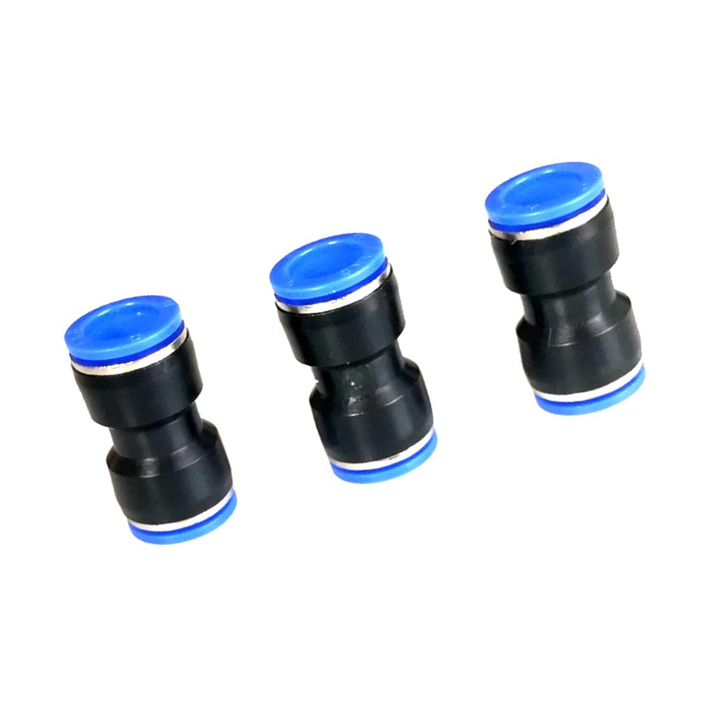 3 PCS Pneumatic Push in Connect Fitting Tube Straight Union Coupler 6mm