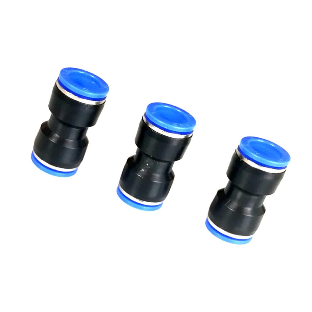 3 PCS Pneumatic Push in Connect Fitting Tube Straight Union Coupler 12mm