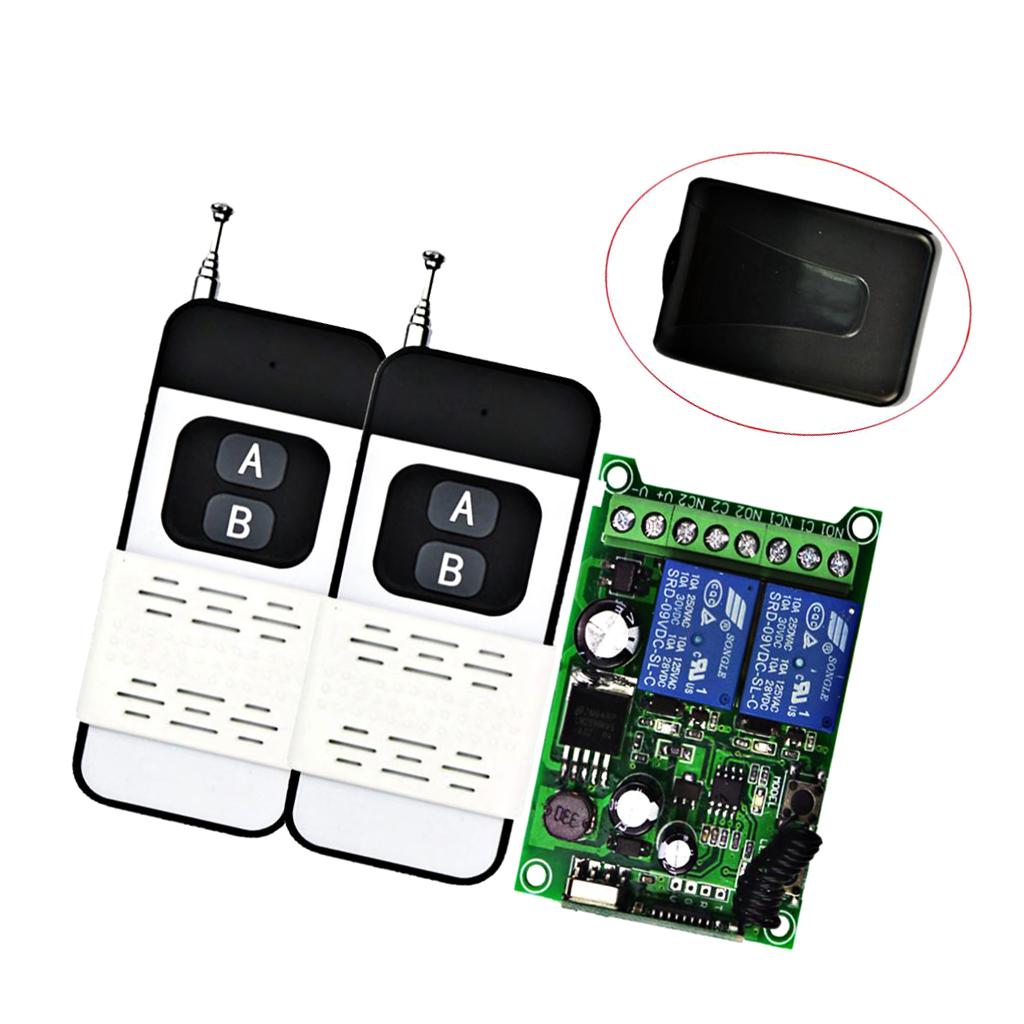 433MHZ DC12V-48V Wireless Remote Control Switch 2CH Relay Receiver 2 Button