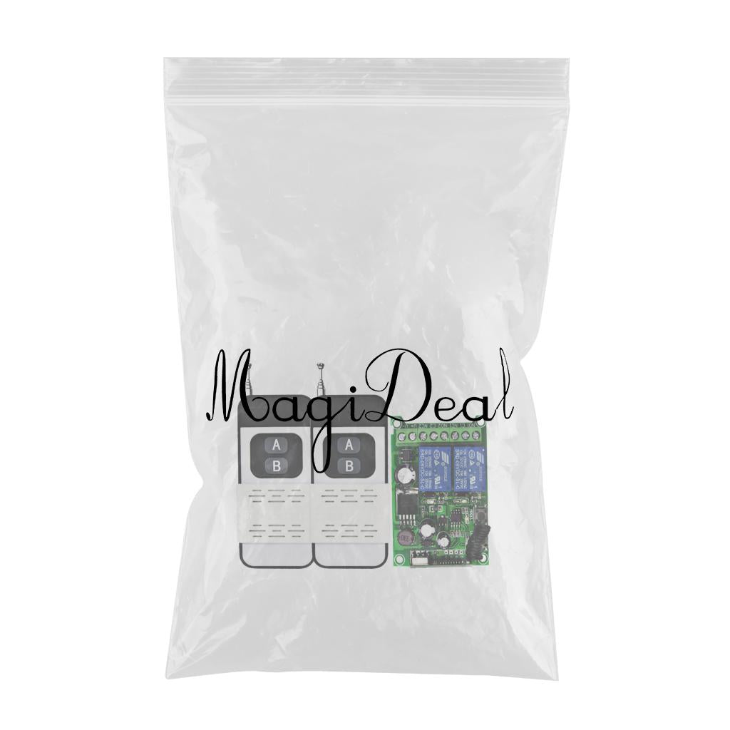 433MHZ DC12V-48V Wireless Remote Control Switch 2CH Relay Receiver 2 Button