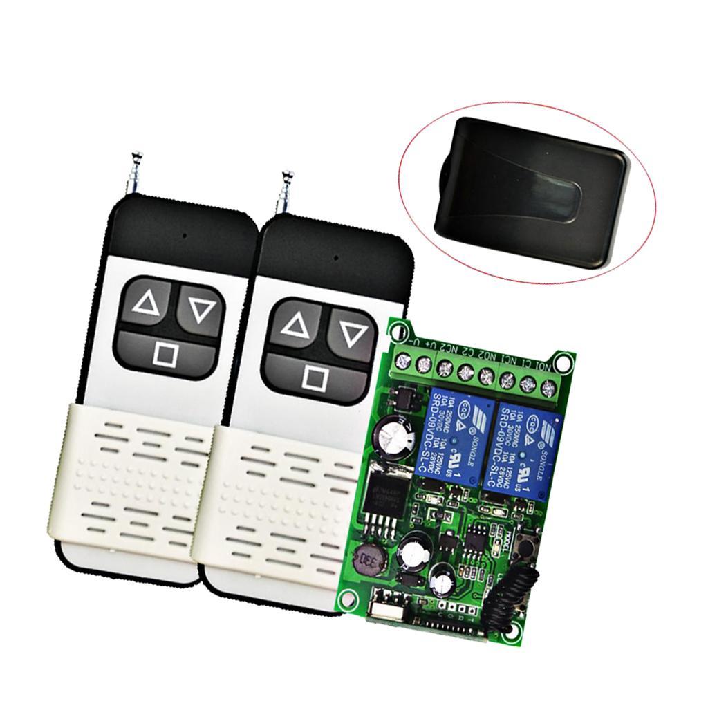433MHZ DC12V-48V Wireless Remote Control Switch 2CH Relay Receiver 3 Button