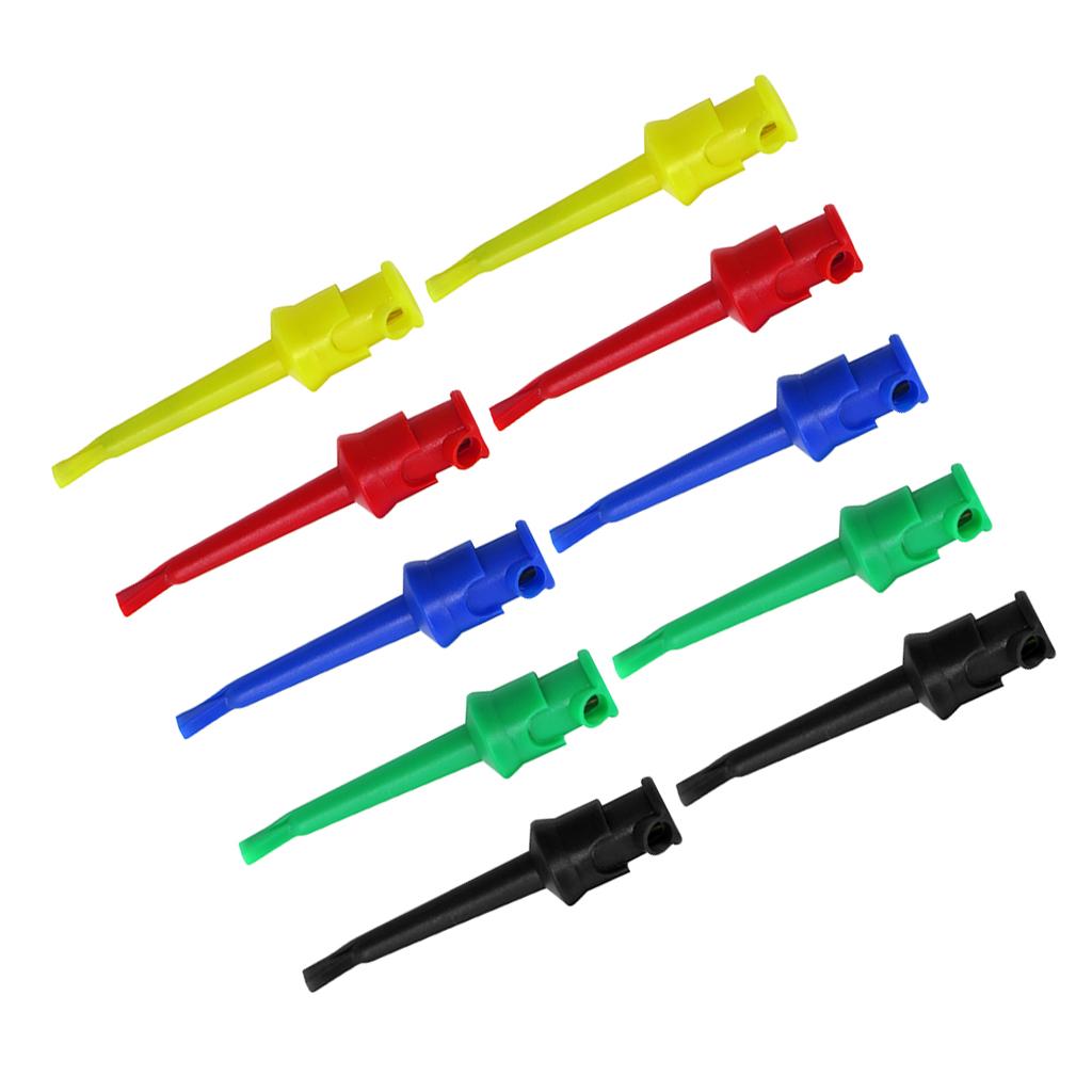 10x Electrical Testing Hook Multimeter Test Probe Lead Clips Grabber Jumper