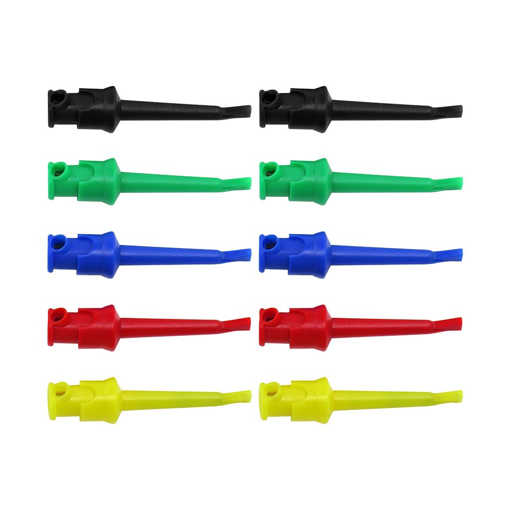 10x Electrical Testing Hook Multimeter Test Probe Lead Clips Grabber Jumper