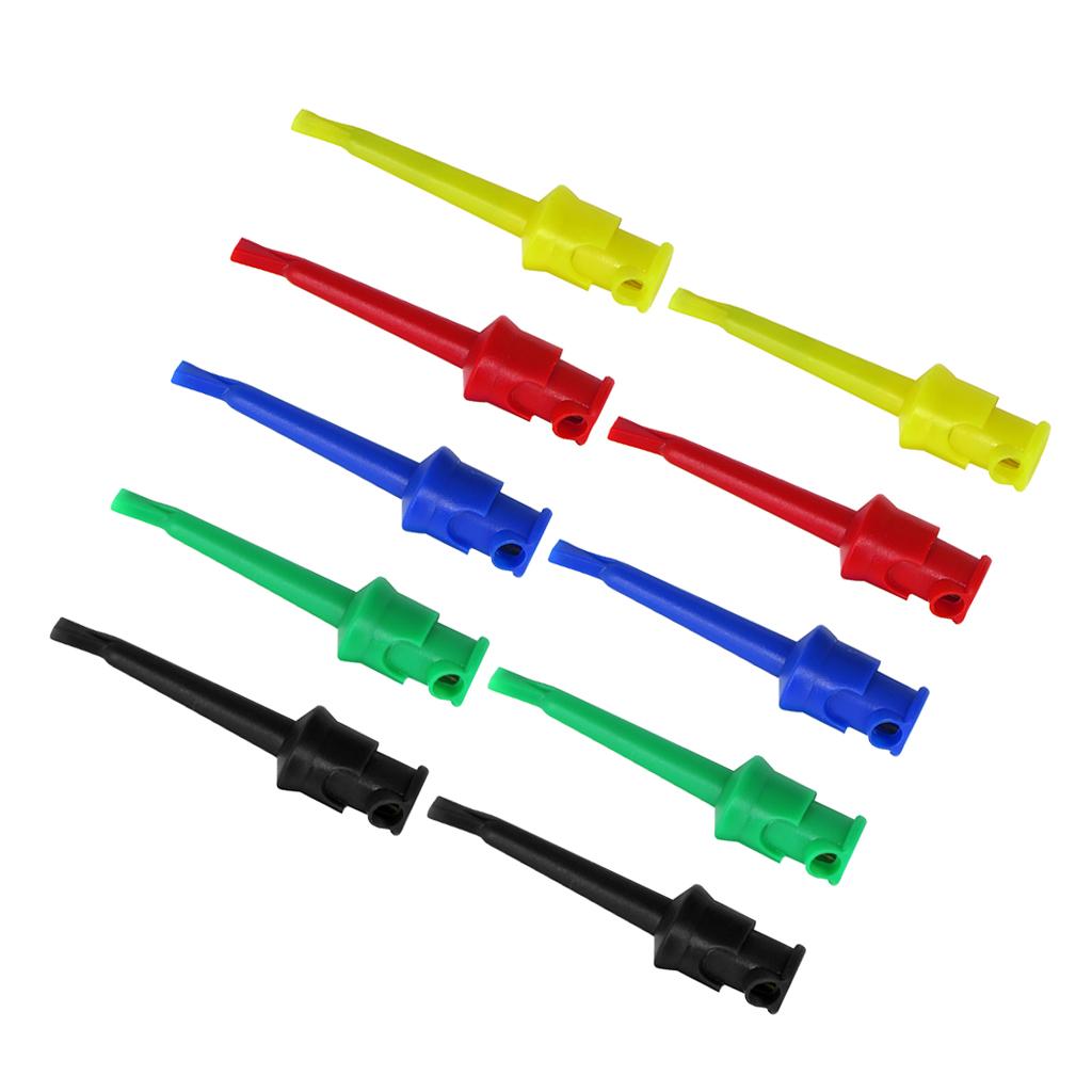 10x Electrical Testing Hook Multimeter Test Probe Lead Clips Grabber Jumper