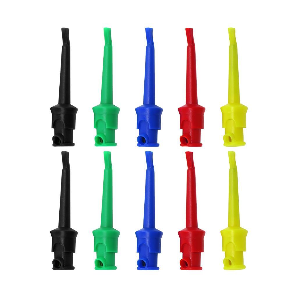 10x Electrical Testing Hook Multimeter Test Probe Lead Clips Grabber Jumper