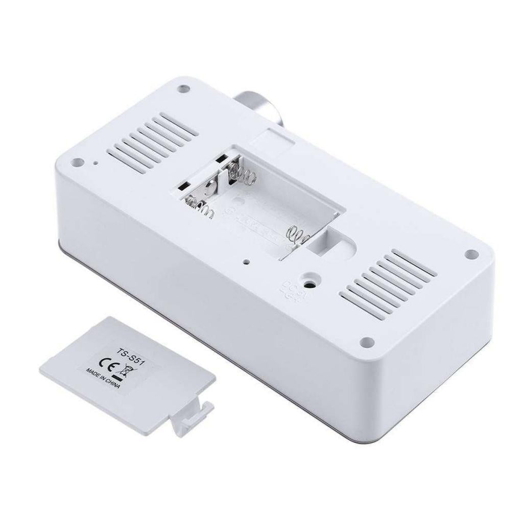 Mirror LED Alarm Clock Night Light Thermometer Digital Wall Clock LED Lamp