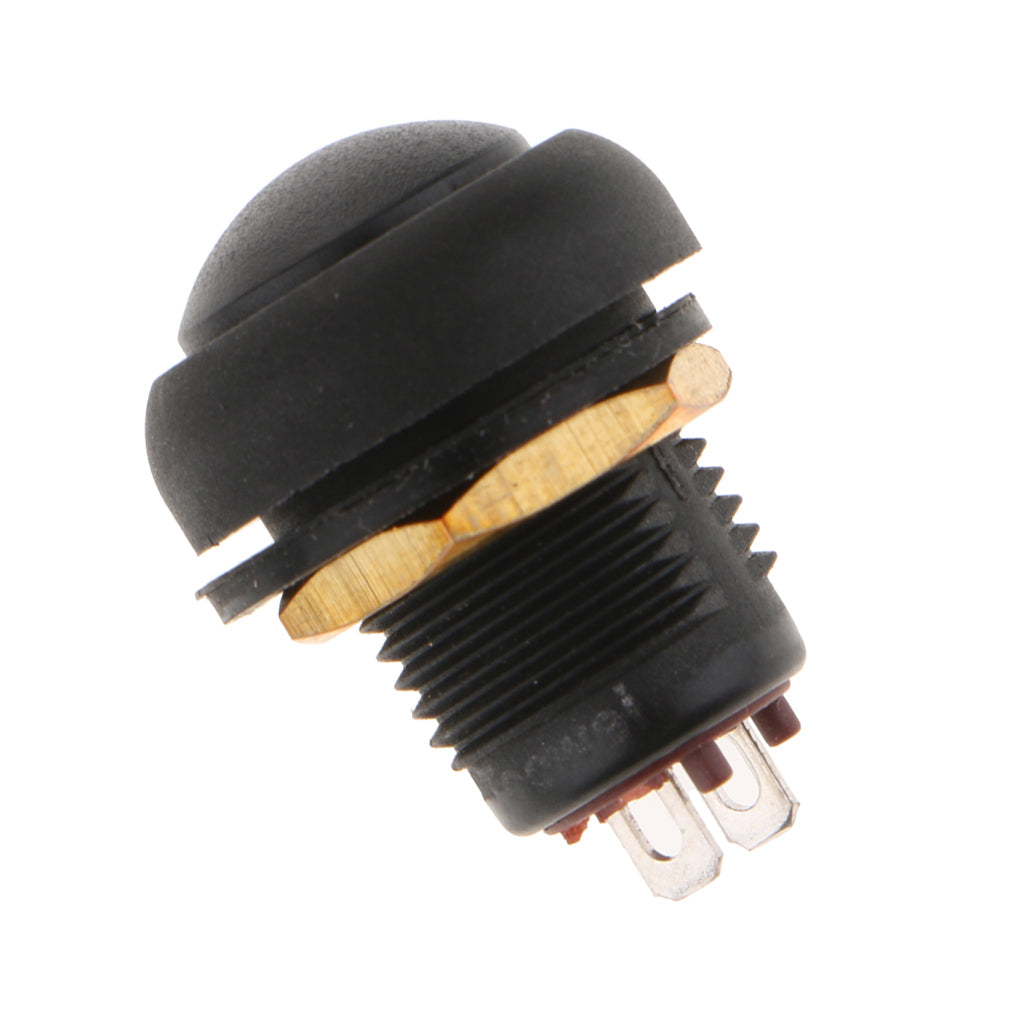 12mm Round Plastic SPST Momentary Push Button Switch IP67 Waterproof Black