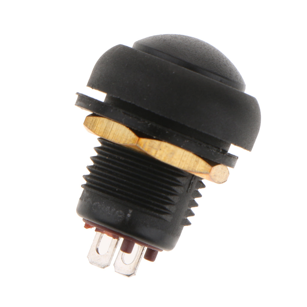 12mm Round Plastic SPST Momentary Push Button Switch IP67 Waterproof Black