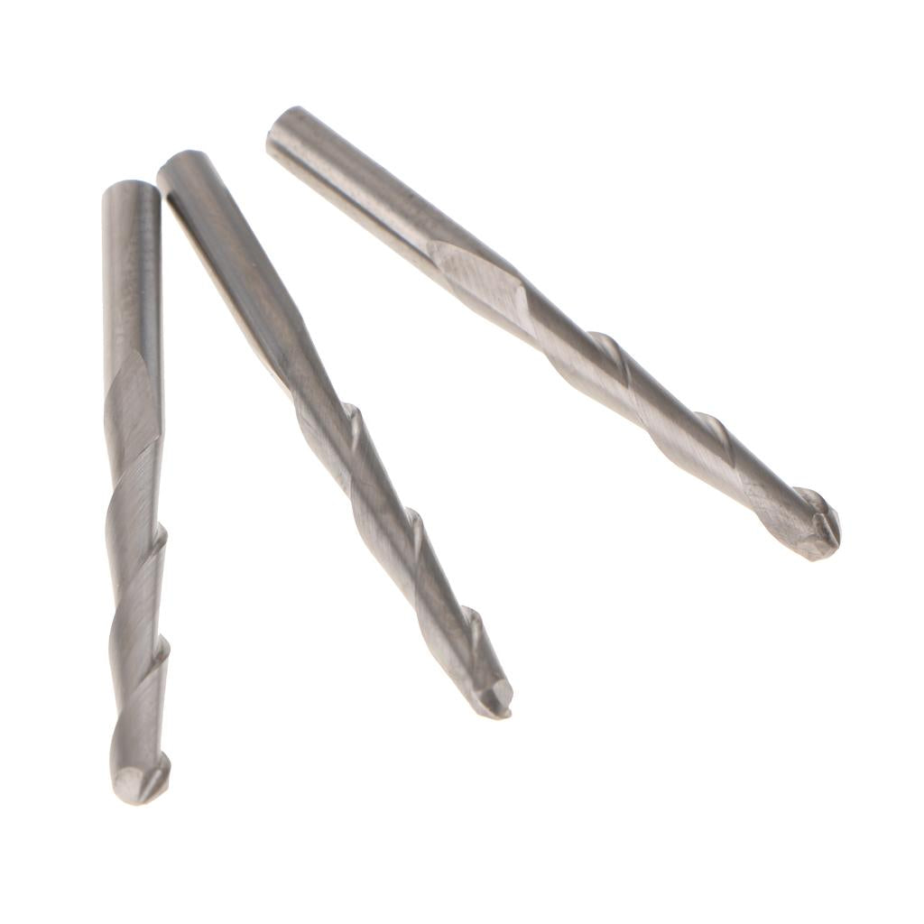 10Pcs 3.175mm Tungsten Steel 2 Flute Spiral Bit End Mills 22mm Cutting Edge