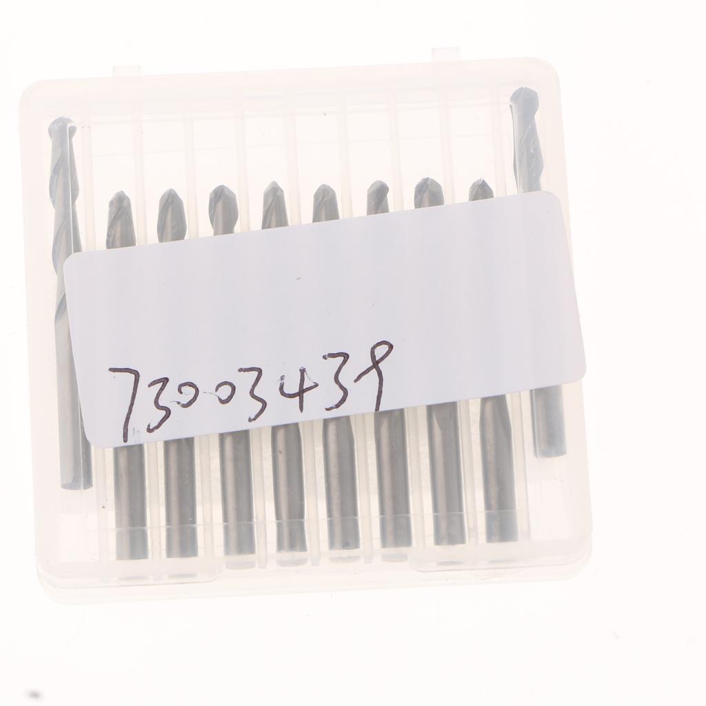 10Pcs 3.175mm Tungsten Steel 2 Flute Spiral Bit End Mills 22mm Cutting Edge