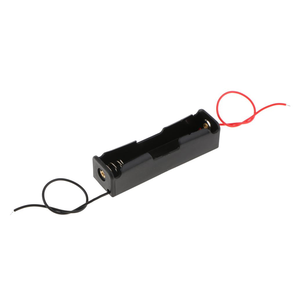 9Pc Wire Lead Battery Storage Box Case Holder for 18650 Single Battery Black