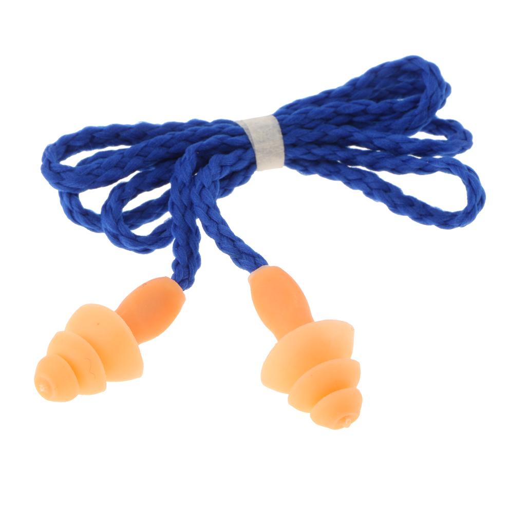 Corded Noise Reduction Ear Plugs Hearing Protector Protection Earplugs