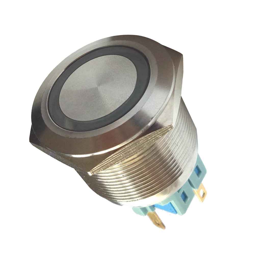 25mm 1NO 1NC Stainless Steel LED Momentary Push Button Starter Switch Green