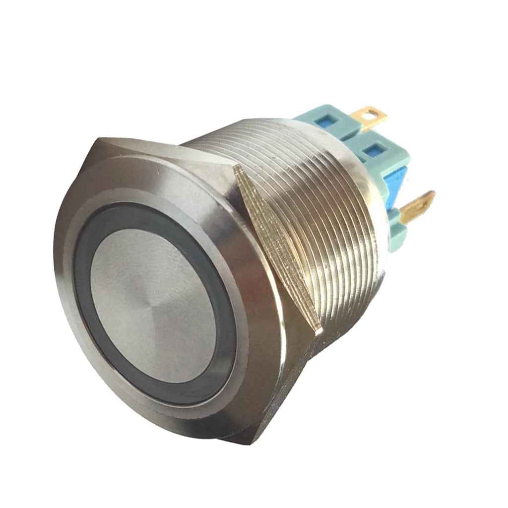 25mm 1NO 1NC Stainless Steel LED Momentary Push Button Starter Switch Green