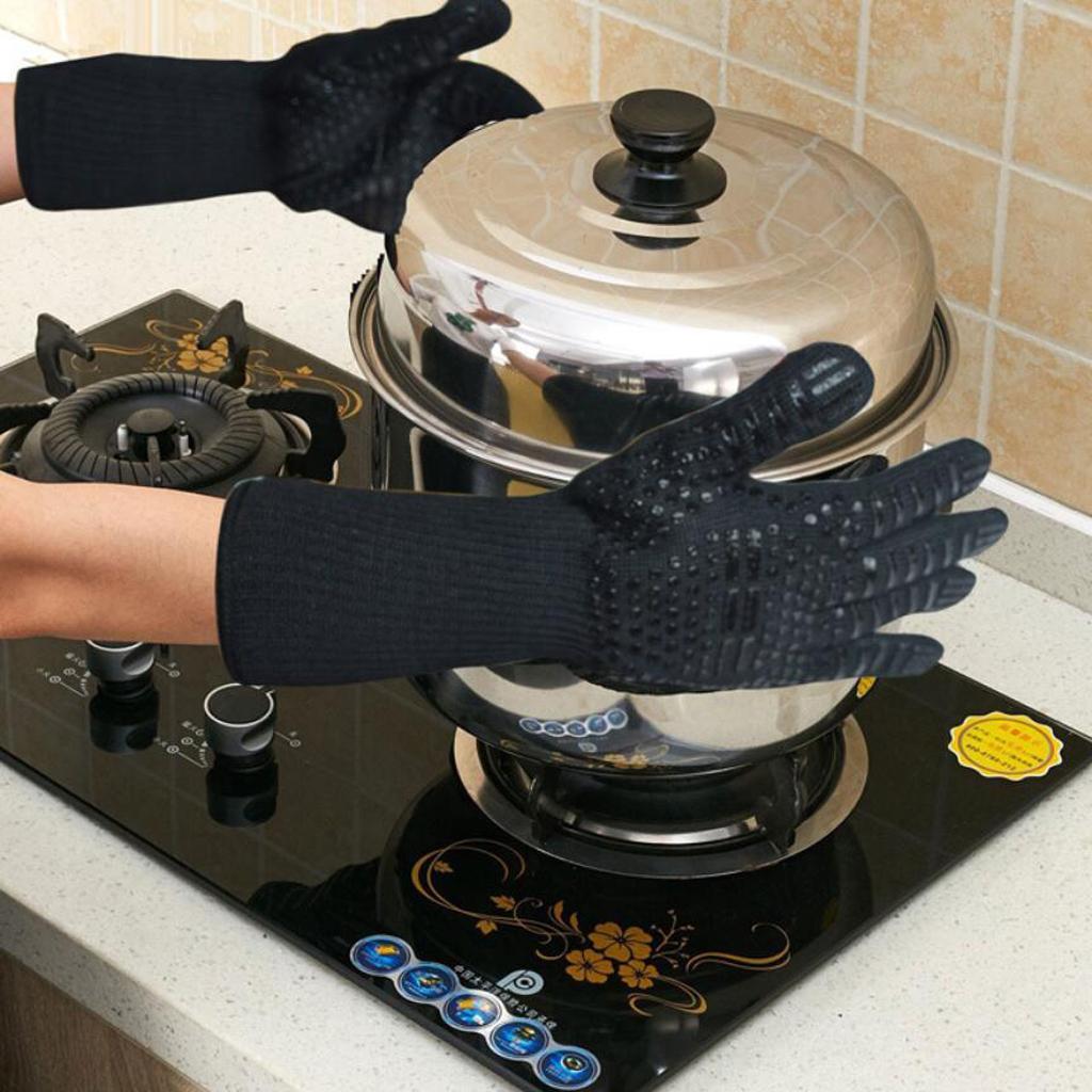 1Pcs Silicon Barbecue BBQ Cooking Glove Grilling Heats Resistant Oven Mitts