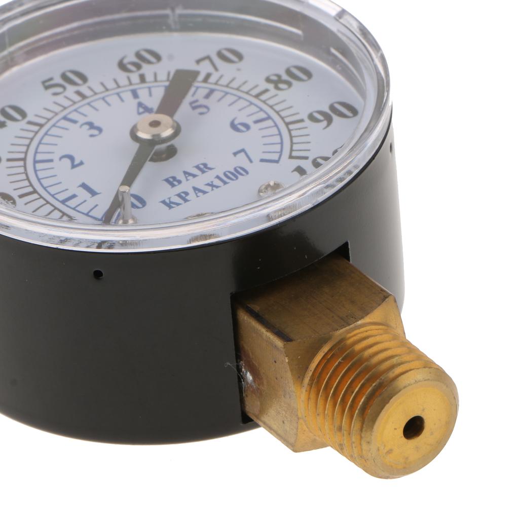 1/8In NPT Side Mount 0-200psi/0-14bar Air Pressure Gauge Tester Meter TS-Z54