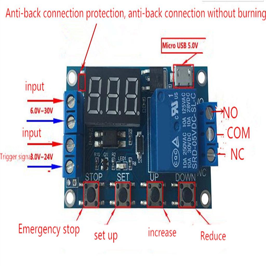 6-30V Adjustable Relay Timer Cycle Module Switch Trigger Time Delay Circuit