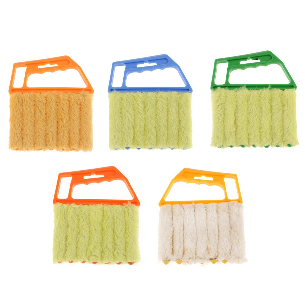 Venetian Blind Shutter Brush Window Air Conditioner Duster Dirt Cleaner Orange Handle + Yellow Brush