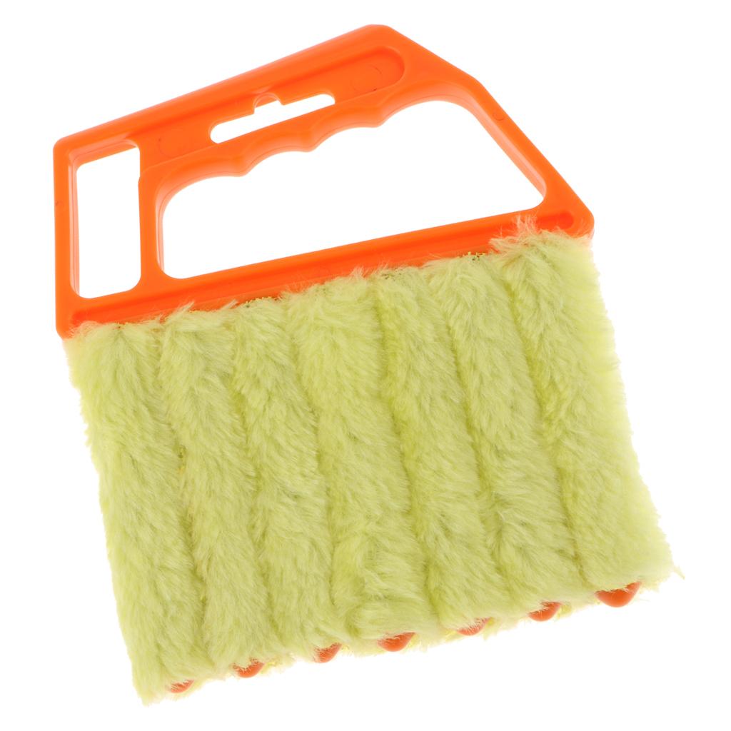 Venetian Blind Shutter Brush Window Air Conditioner Duster Dirt Cleaner Orange Handle + Yellow Brush