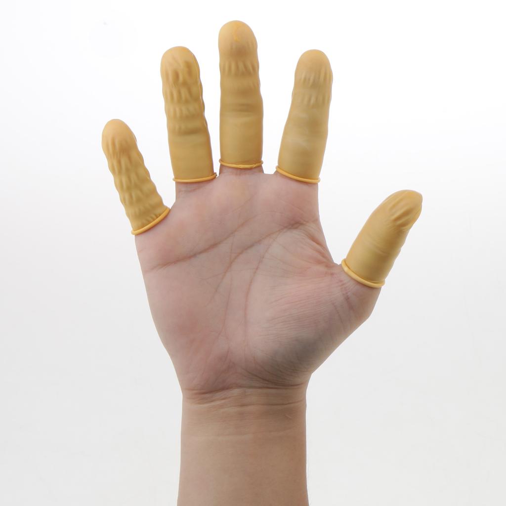 450Pcs 300g/bag Finger Latex Glove Cots Yellow Anti-Static Disposable