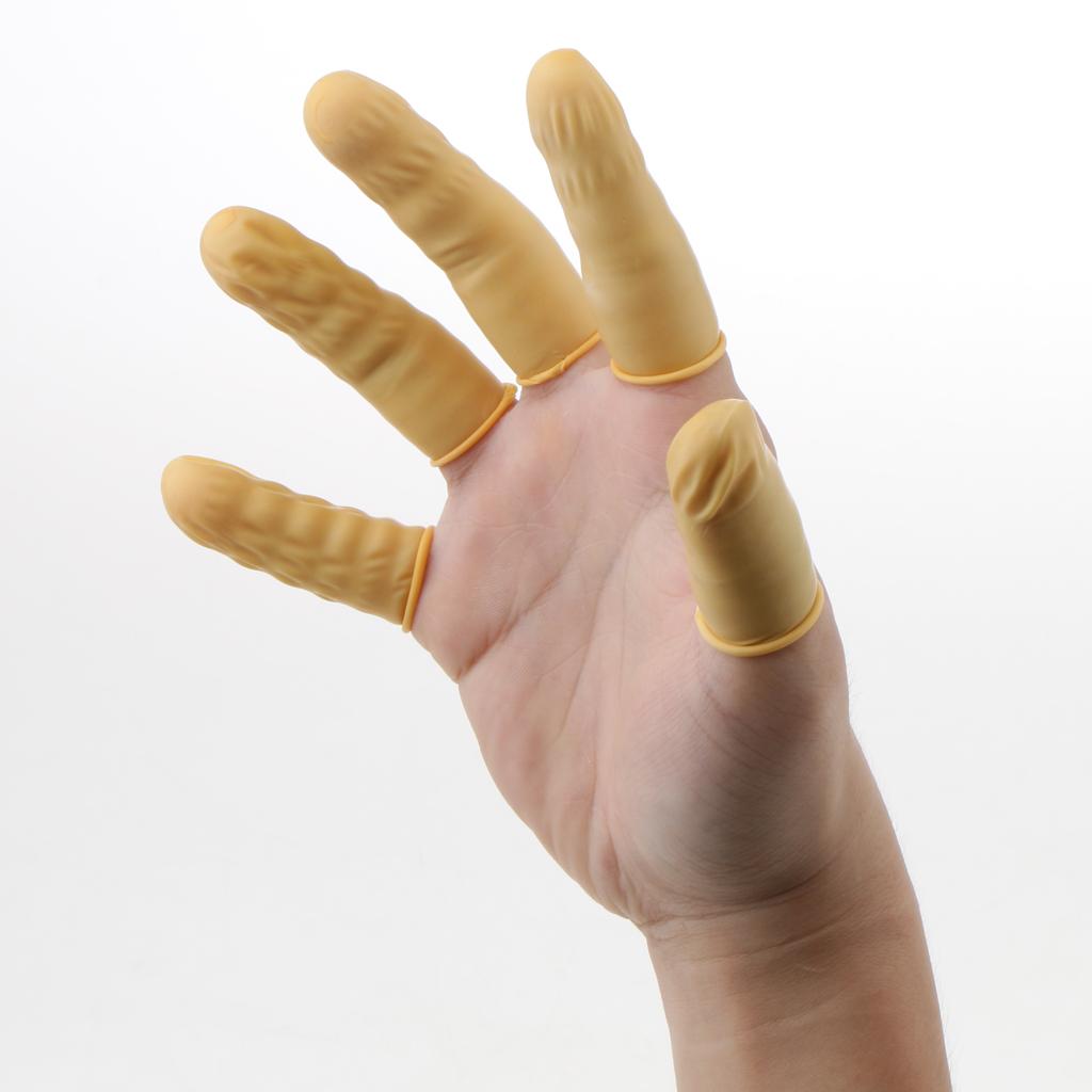 450Pcs 300g/bag Finger Latex Glove Cots Yellow Anti-Static Disposable