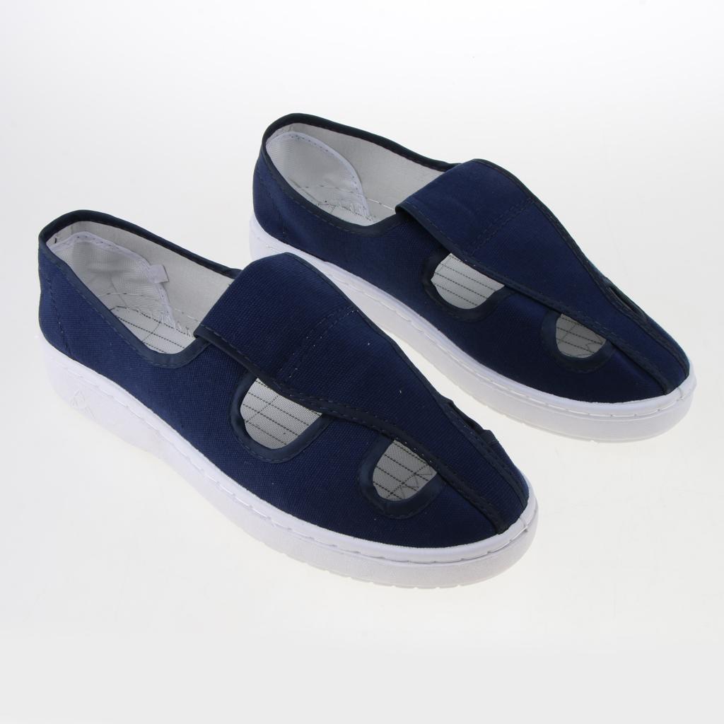 ESD Shoes Antistatic Canvas Four Eye Shoes Non-slip PVC Sole EU41 UK7.5 US8