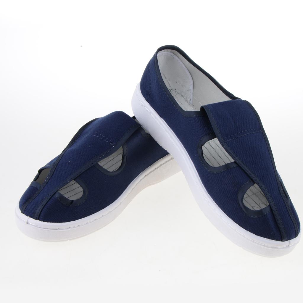 ESD Shoes Antistatic Canvas Four Eye Shoes Non-slip PVC Sole EU41 UK7.5 US8