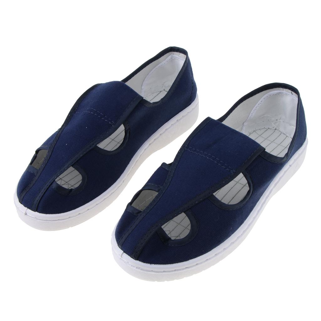 ESD Shoes Antistatic Canvas Four Eye Shoes Non-slip PVC Sole EU41 UK7.5 US8