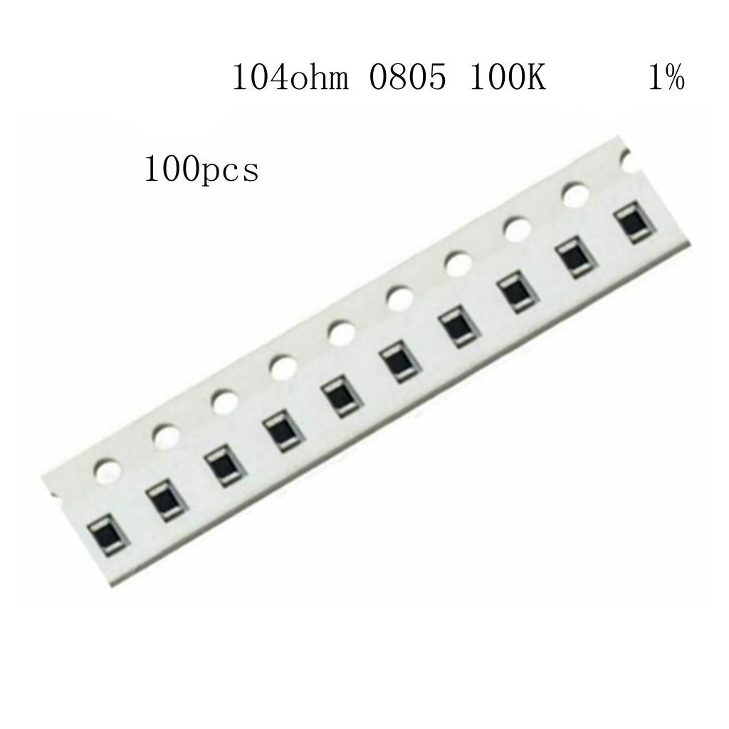 100Pcs SMD0805 104 SMD Chip Resistors 100K Ohm 1/8W 1%