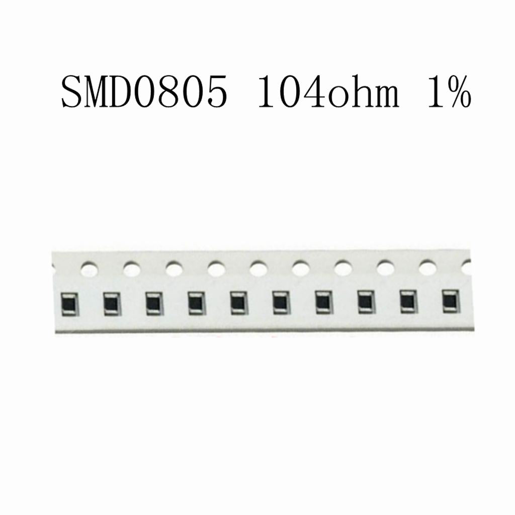 100Pcs SMD0805 104 SMD Chip Resistors 100K Ohm 1/8W 1%