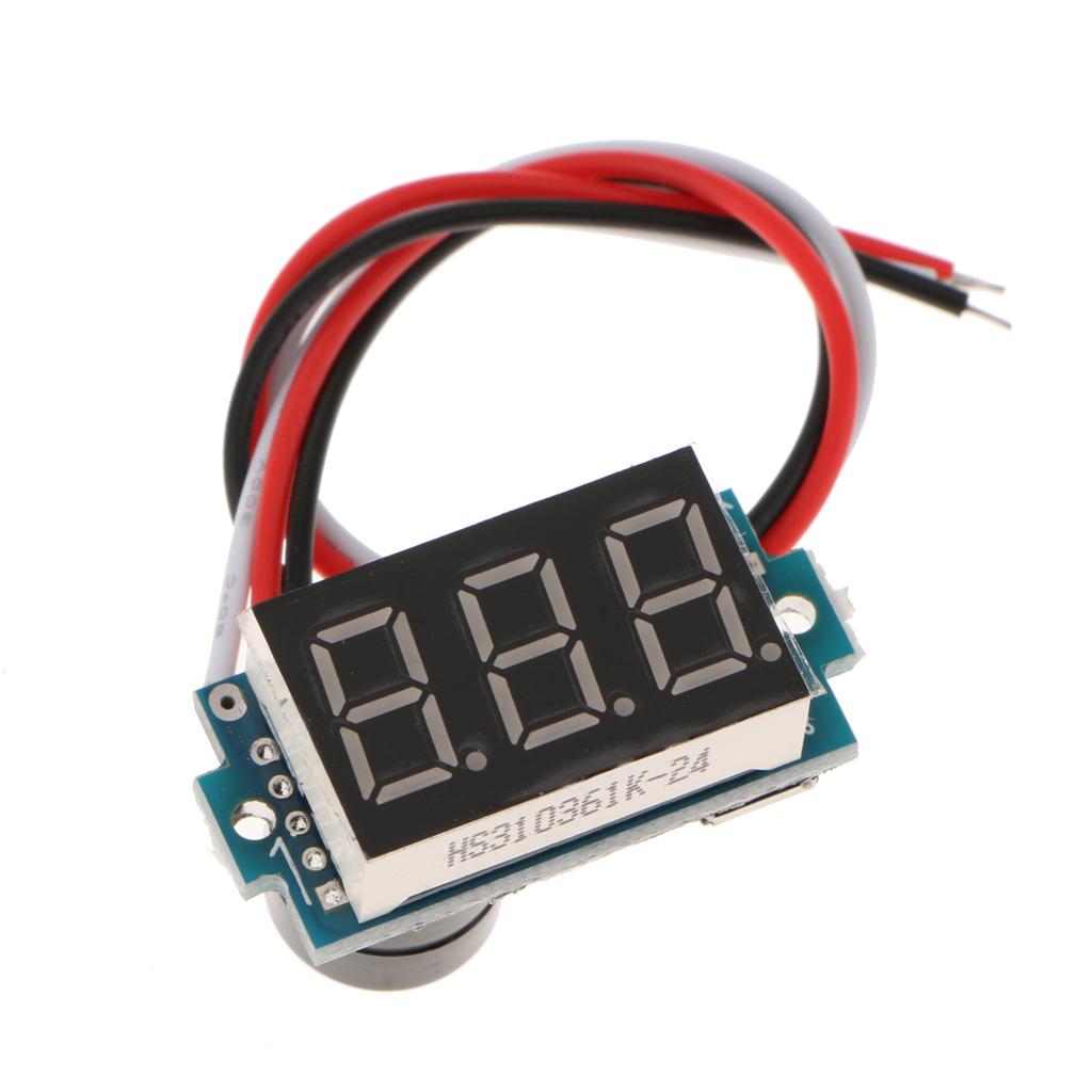 3 Wire DC3.5-30V Digital Volt Meter Car Motor 0.36'' LED Flashing+Buzzer+Red