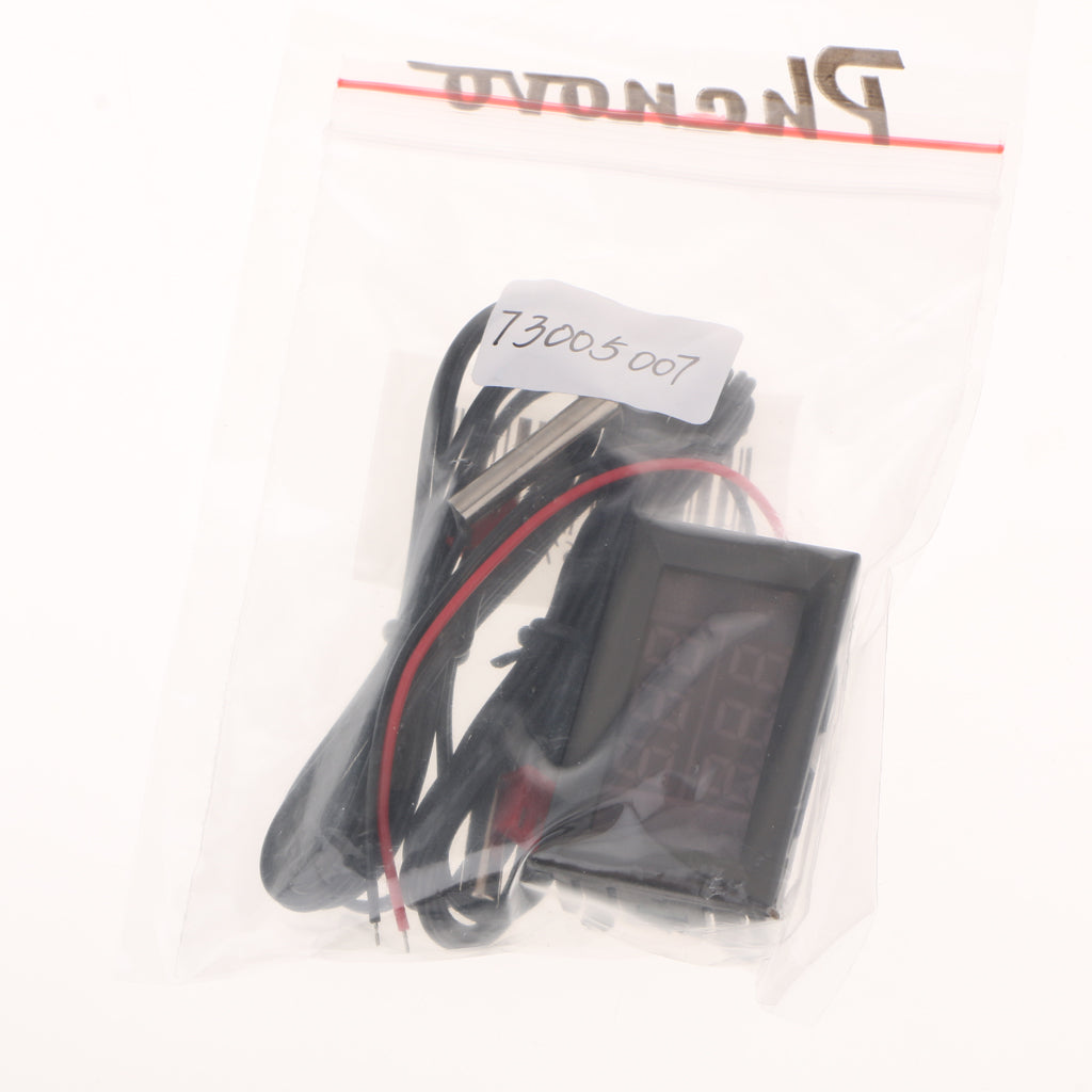 DC 4-28V Dual Display Digital Thermometer NTC Metal Probe Red Blue Display
